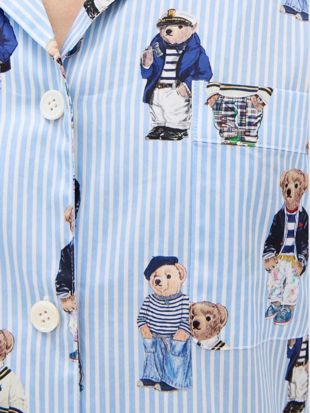 Polo By Ralph Lauren Madison All Over Bear Pajama Top - Picture 3 of 7